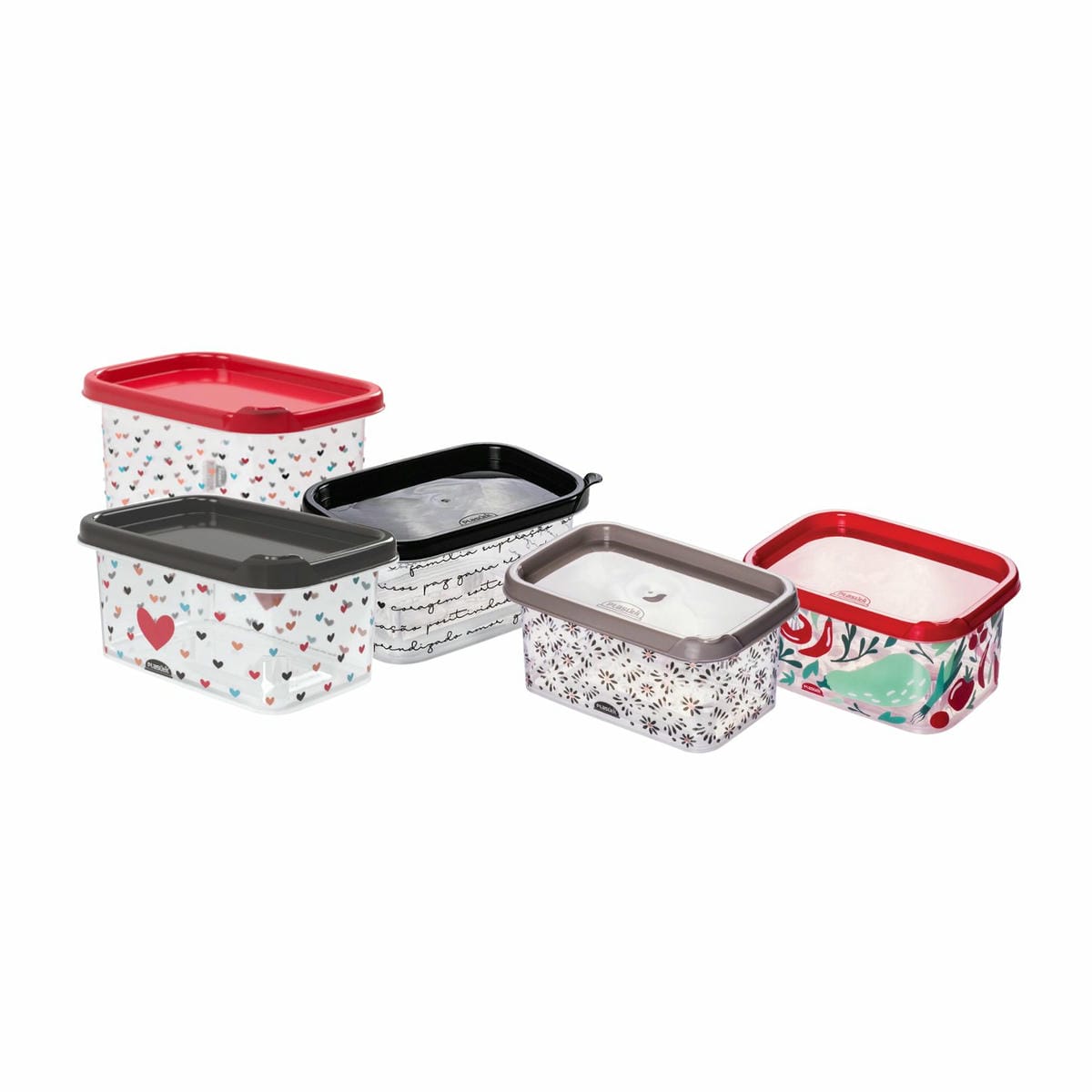 Pote Recipiente Rectangular Con Diseños 600 Ml Conect