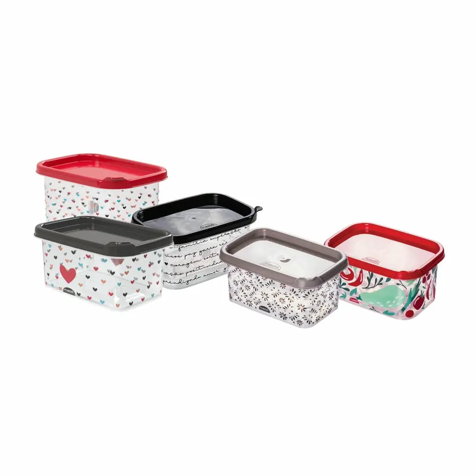 Pote Recipiente Rectangular Con Diseños 600 Ml Conect