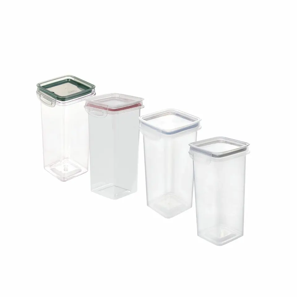 Pote Recipiente Traba Mas Cuadrado Dos Broches 1,24 L