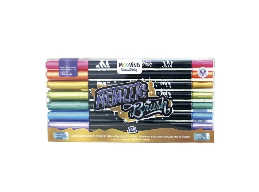 Pack 8 Marcadores Metallic Brush Mooving