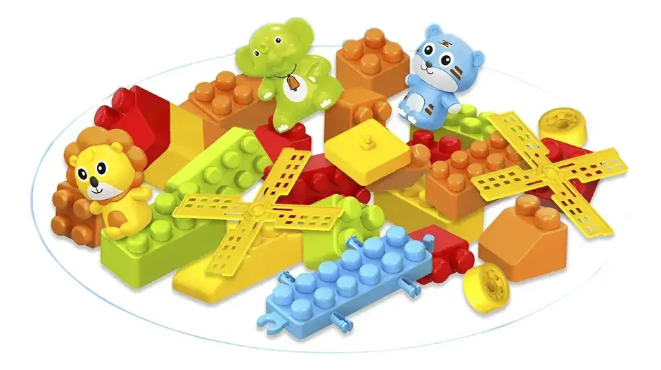 Bloques De Construcción Animales 72 Piezas Con Mochila
