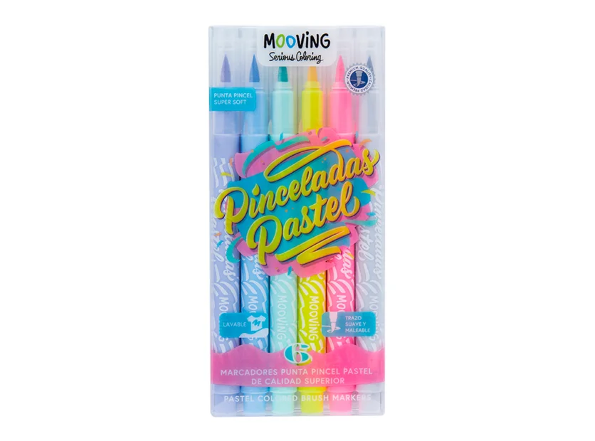 Pack 6 Marcadores Pinceladas Pastel Mooving