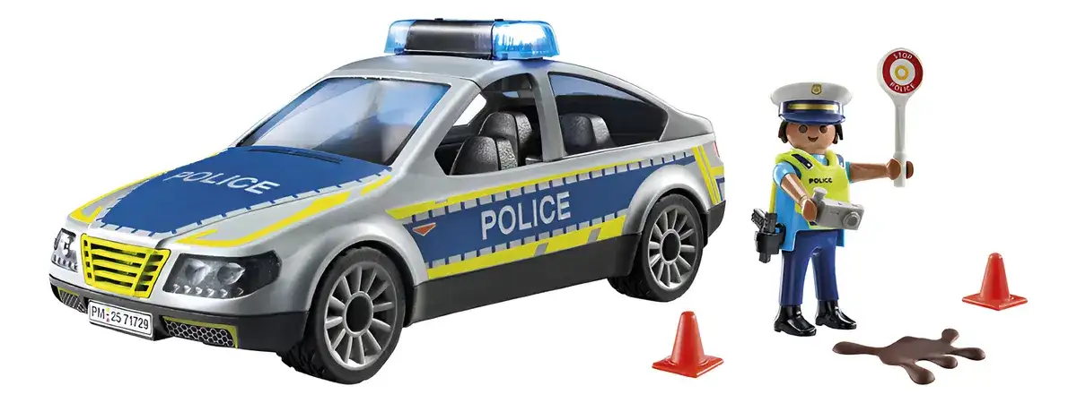 Coche Patrulla Policía Luz Playmobil 24 Pzs Figuras Auto Juguete
