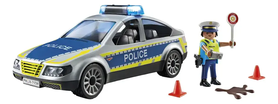 Coche Patrulla Policía Luz Playmobil 24 Pzs Figuras Auto Juguete