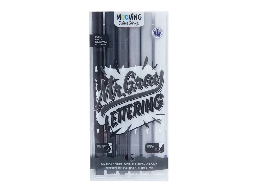 Pack 6 Marcadores Mr Gray Lettering Mooving