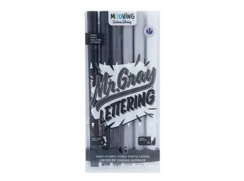 Pack 6 Marcadores Mr Gray Lettering Mooving