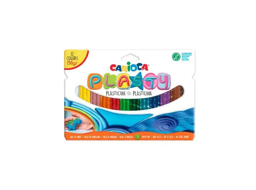Plasticina Carioca Caja X 12 Barras De Colores De 150 Grs