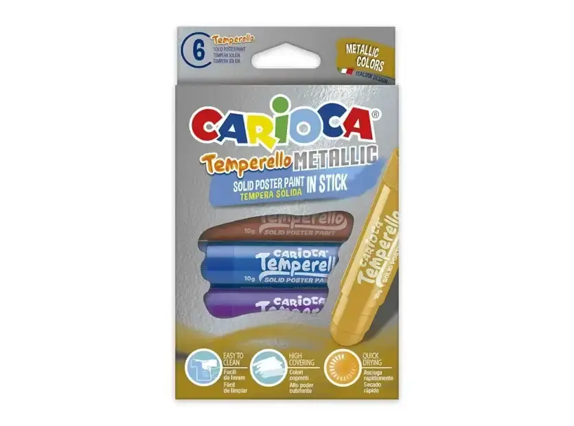 Témperas Carioca Temperello Caja X 6 Colores Metalizados