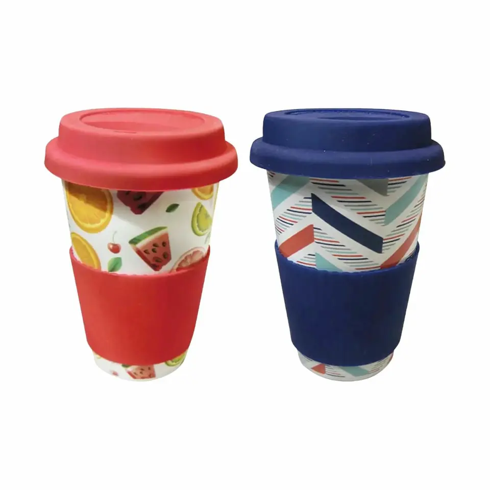 Vaso Taza De Cerámica Con Tapa Cafe Bebidas Caliente