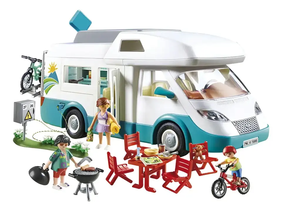 Casa Rodante Playmobil 135 Piezas Con Figuras Juguete Auto