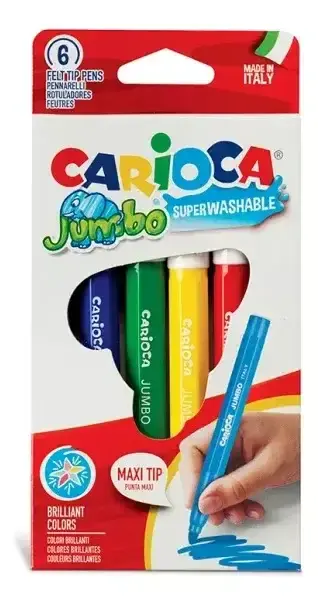Marcadores Gruesos Carioca Jumbo Caja X 6 Colores