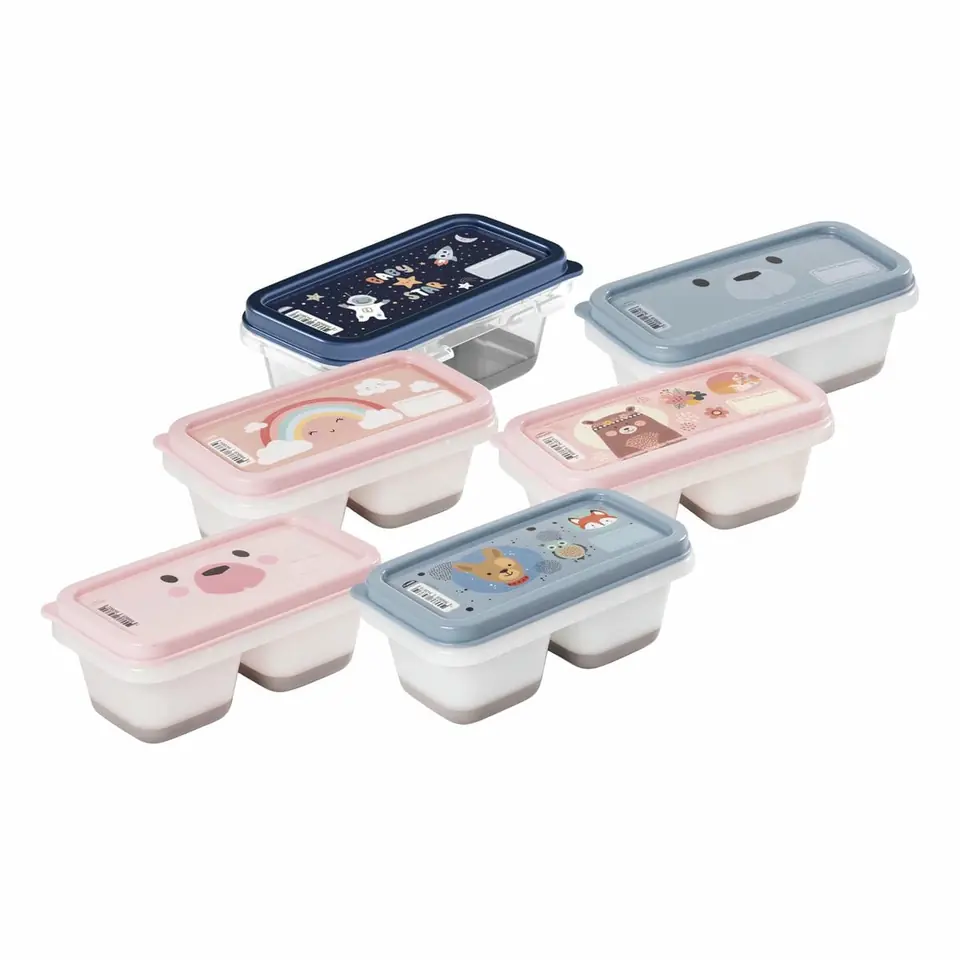 Pote Plástico Doble para Bebés 125 ml Varios Diseños