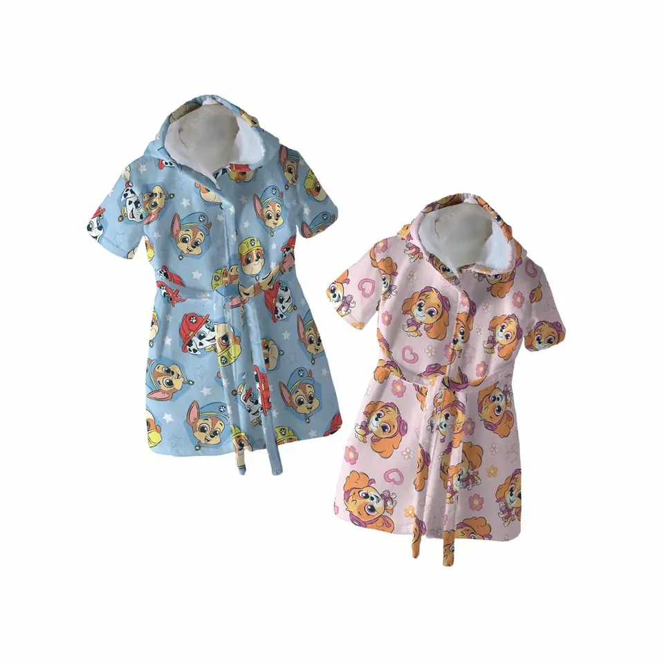 Bata Con Capucha Bebe Velour 100% Algodón Dohler Paw Patrol