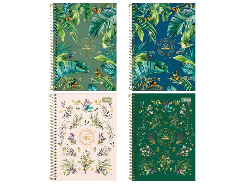 Cuaderno y Cuadernola Tilibra Tapa dura Naturalis Espiral 80 Hojas Rayadas Escolar