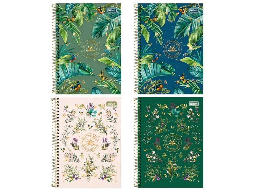 Cuaderno y Cuadernola Tilibra Tapa dura Naturalis Espiral 80 Hojas Rayadas Escolar