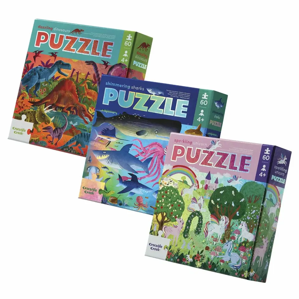 Puzzle Holográfico Crocodile Creek 60 Piezas 35 X 48 Cm