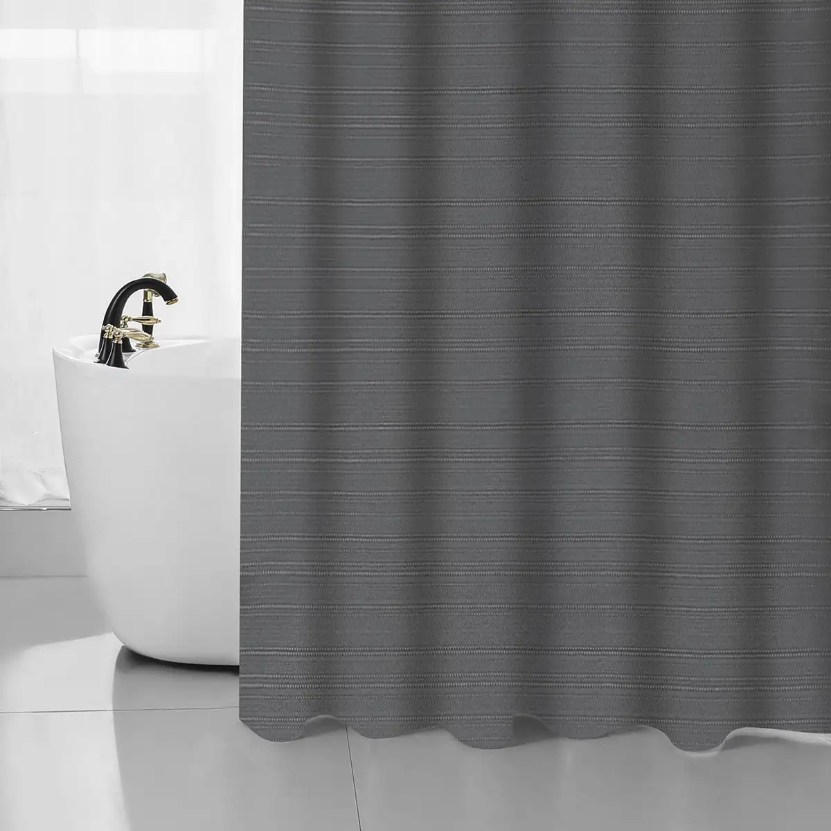 Cortina De Baño Home Class Jacquard Lisa 180x180 Cm