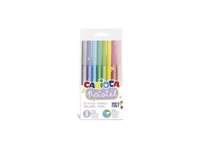 Marcadores Finos Carioca Pastel Estuche X 8 Marcadores Finos