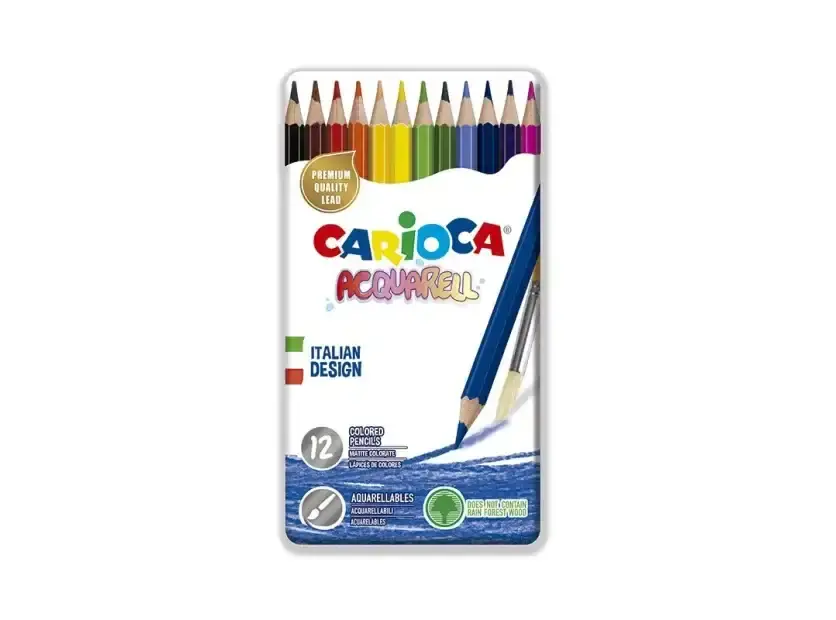 Lápices Acuarelables Carioca Acquarell Tin Box Lata X 12 Colores