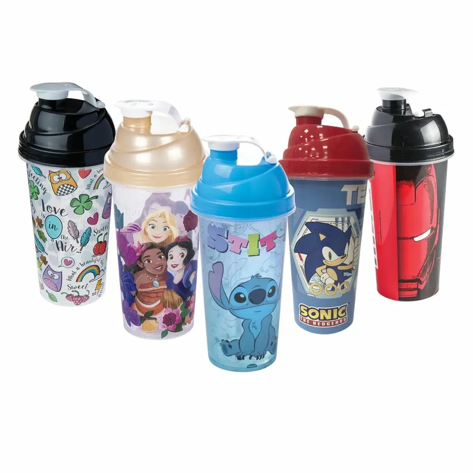 Vaso Milkshake 580ml Plástico Varios Personajes