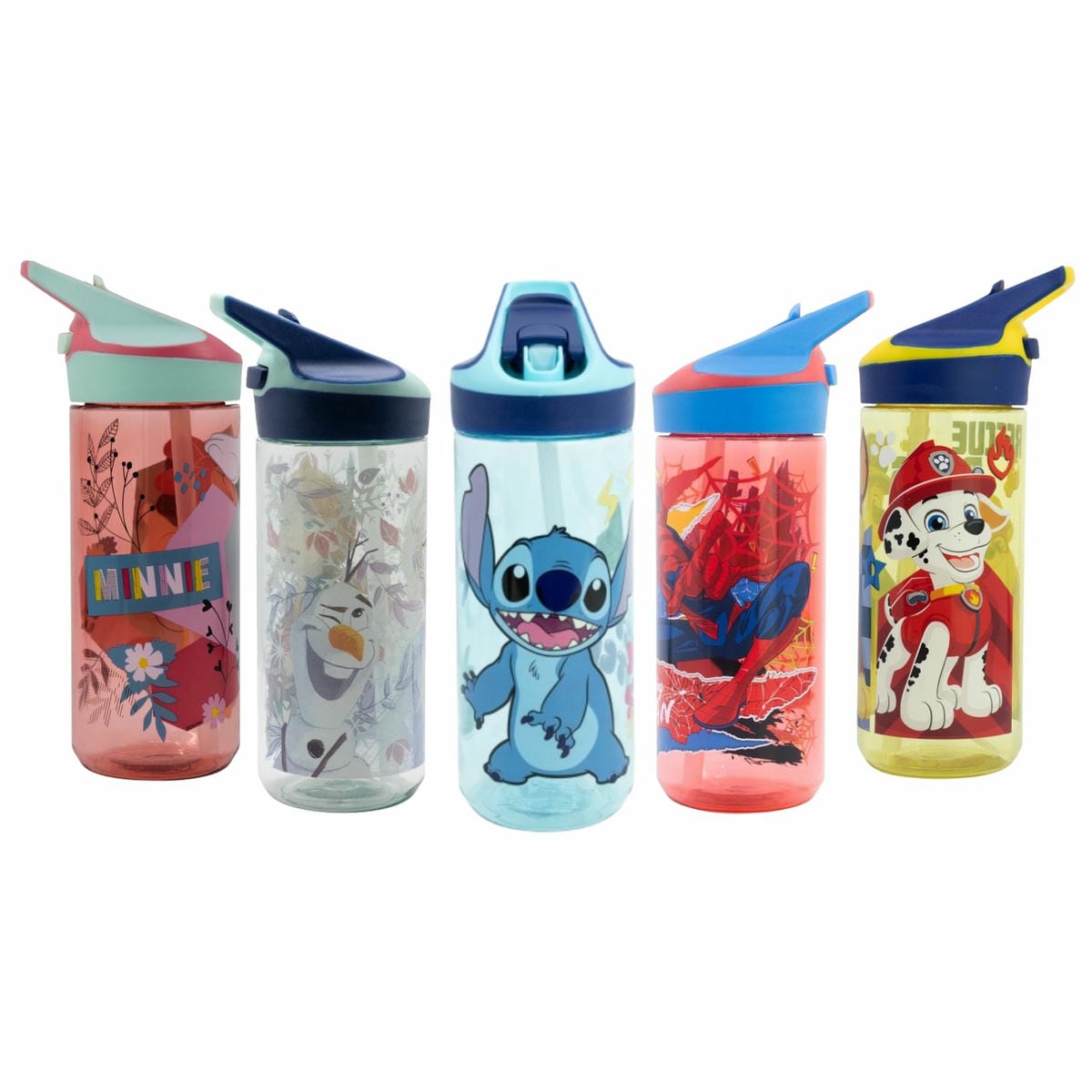 BotellaTritán 620 Ml Con Pajita/Sorbito 21 X 6,5 Cm Varios Diseños
