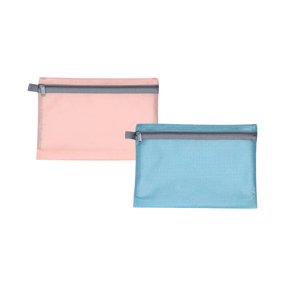 Cartuchera Bolsa multiuso Campus con cierre gris PVC 24 x 17