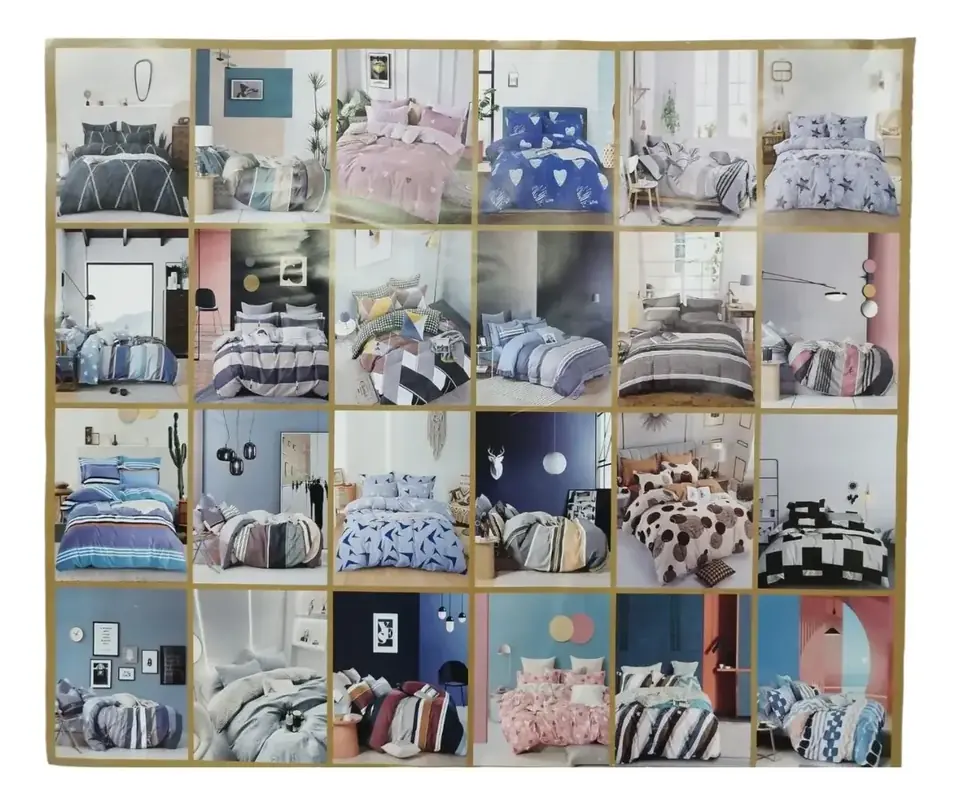 Juego Sábanas Queen Somier 580 H Algodón 160x200+30 Cm Estampada - M T