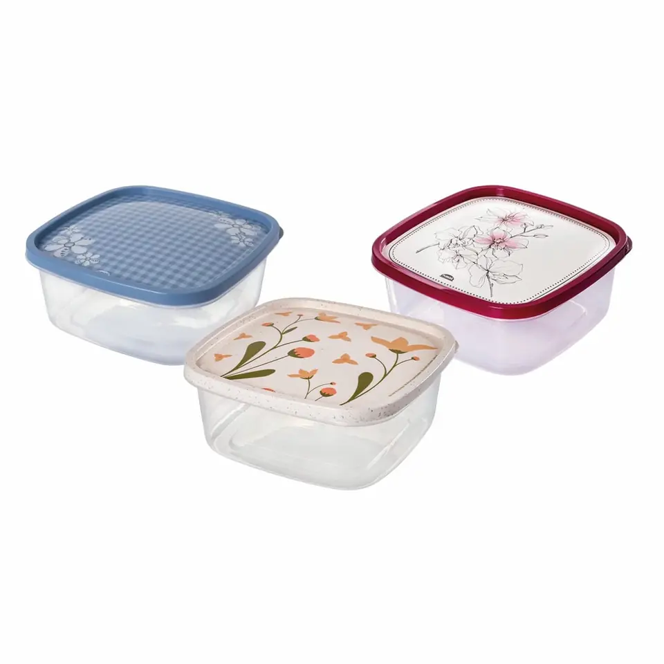 Pote Recipiente Cuadrado 1,6 L Clic Decora Plasutil