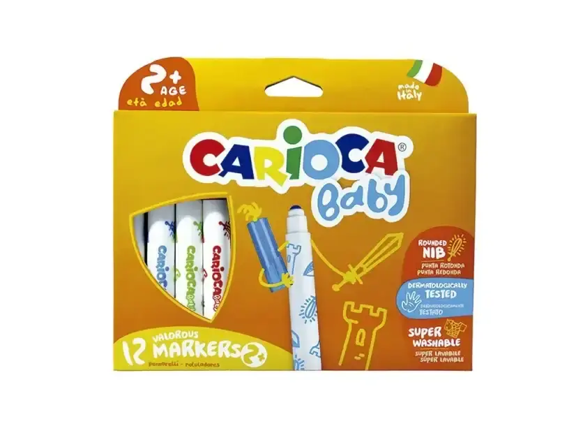 Marcadores gruesos Carioca Baby Caja x 12 colores