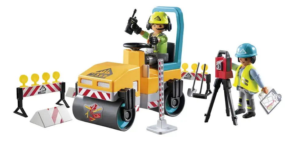 Construcción Carretera Playmobil 43 Piezas Figuras Juguete