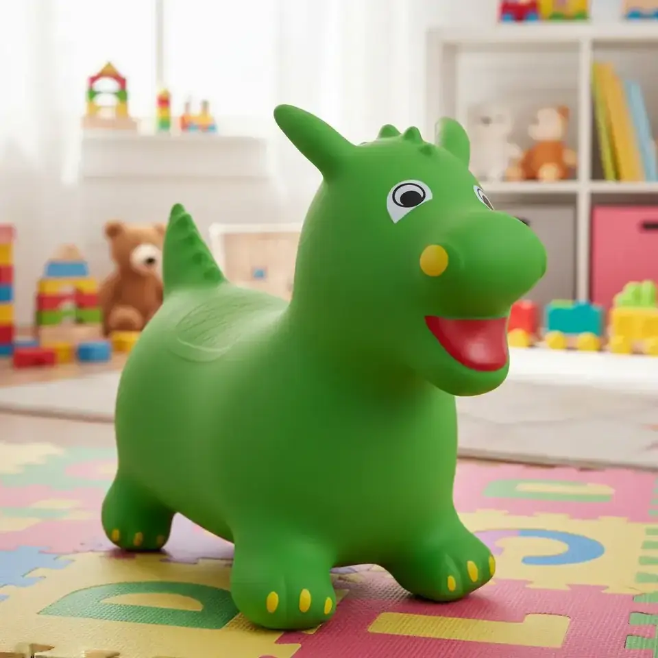 Burrito Dinosaurio Verde Juguete Chivita Goma Saltarin