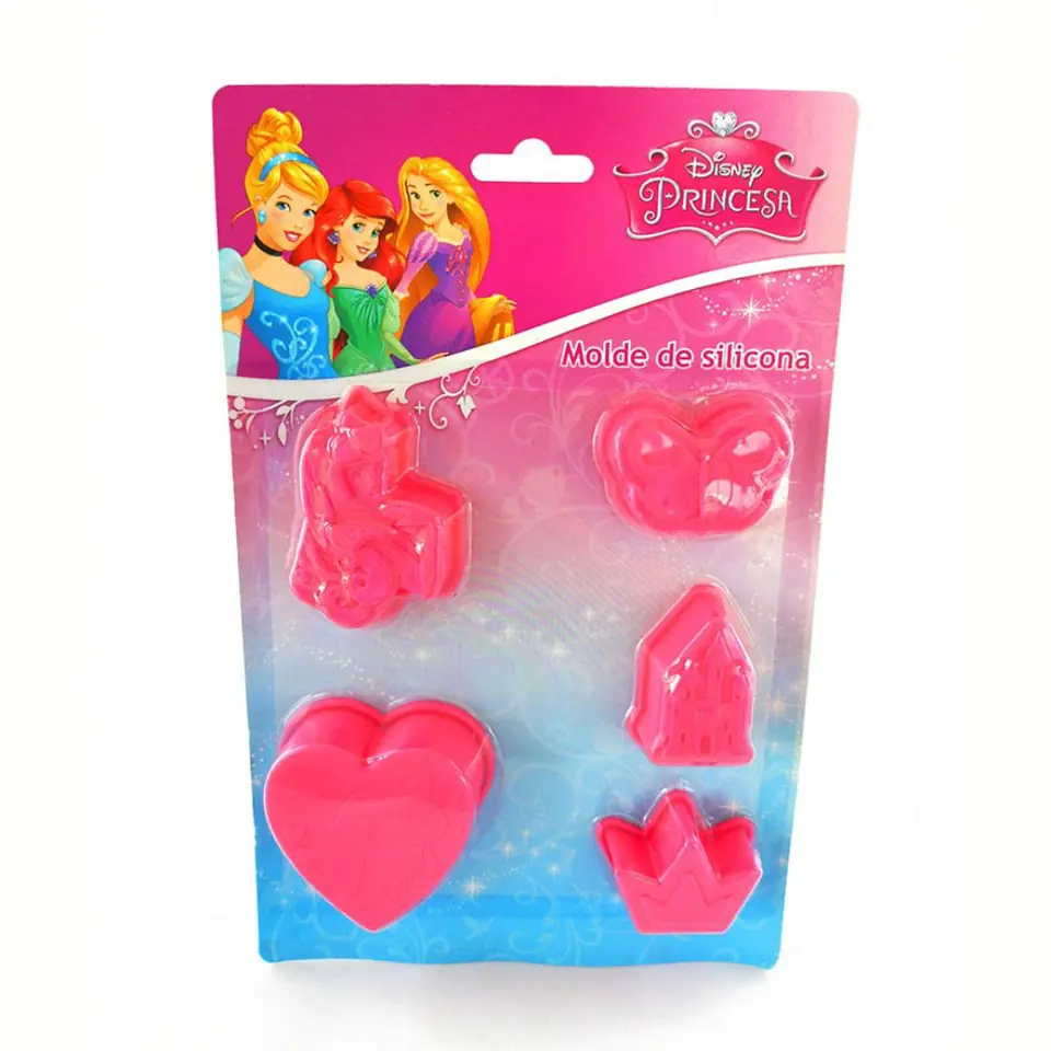 Pack X 5 Moldes Silicona Reposteria Princesas Disney
