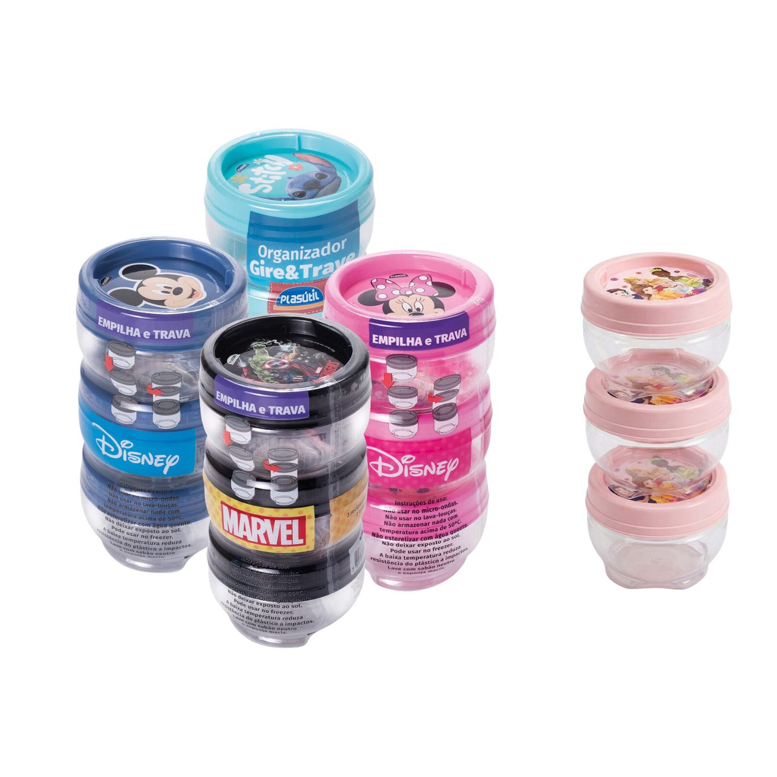 Pack x 3 Pote Apilable Gire Traba 155 ml Plasútil