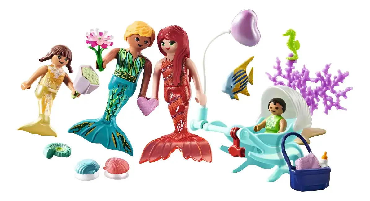 Familia De Sirenas Bajo El Agua Playmobil 30 Piezas Juguete