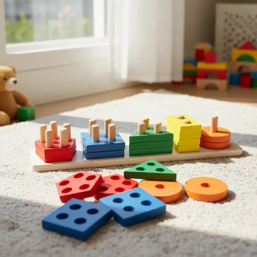 Apilable Arcoiris De Madera 21 Piezas Montessori Sensorial