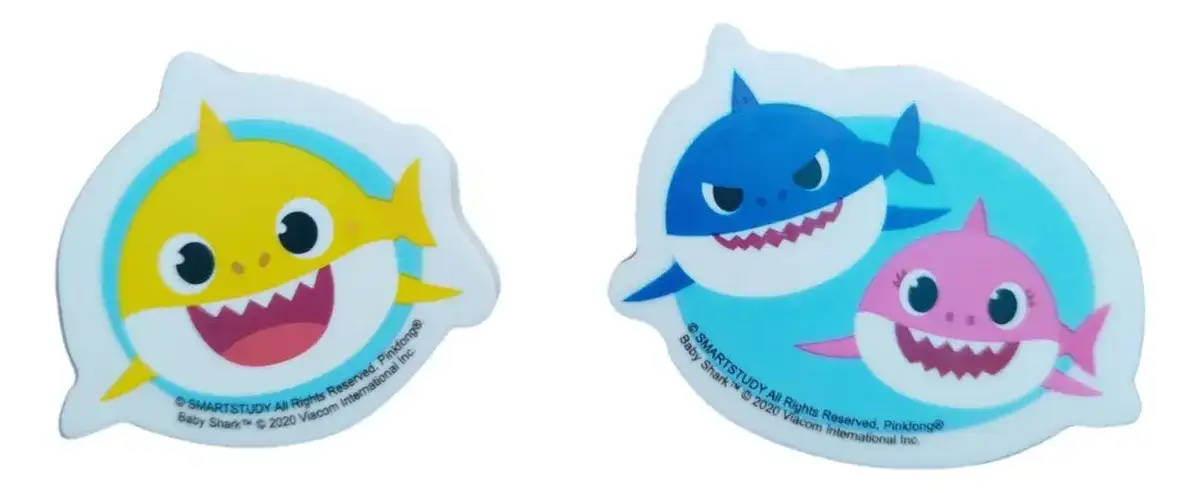 Set X 2 Gomas De Borrar Baby Shark Original Escolar