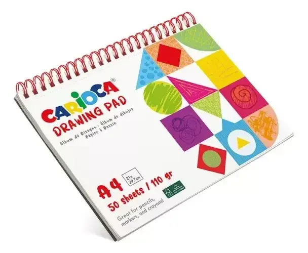 Block Para Dibujar Carioca Con Espiral 110 Grs A4 X 50 Hojas