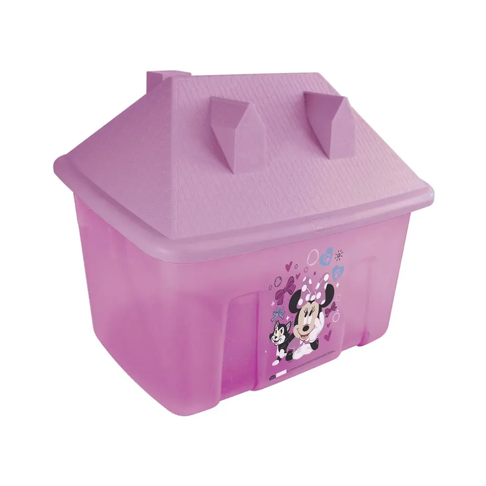 Caja Organizadora Tipo Baúl 46l Casita Plastica Varios Personajes