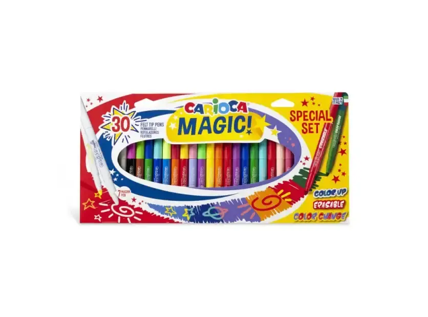30 Marcadores Gruesos Carioca Magic Borrables Color Change