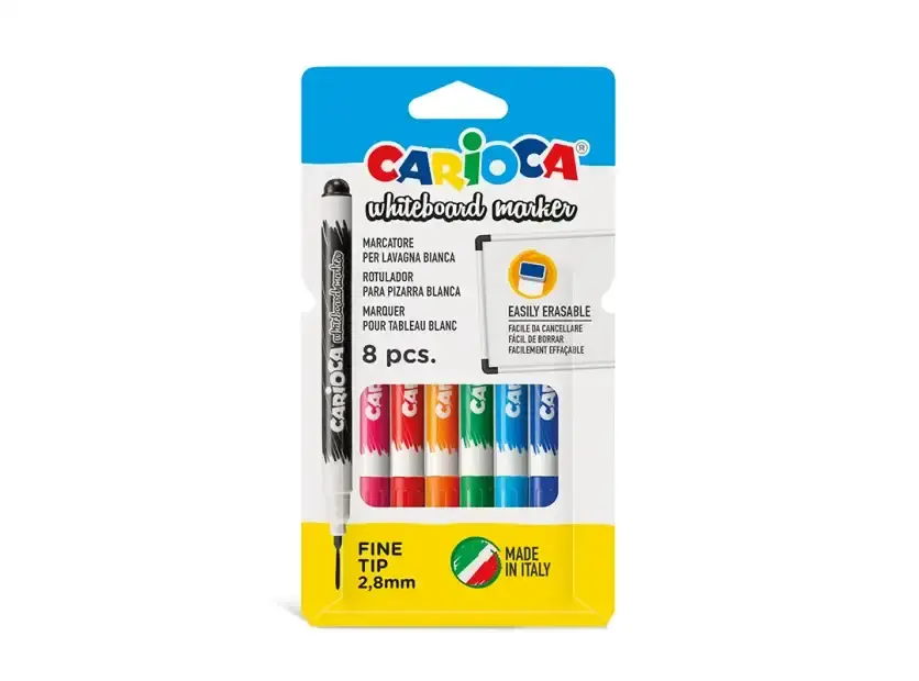 Marcadores Para Pizarra Finos X 8 Colores Carioca