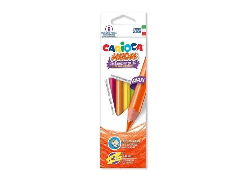 Lápices Colores Carioca Maxi Triangulares Caja X 6 Colores