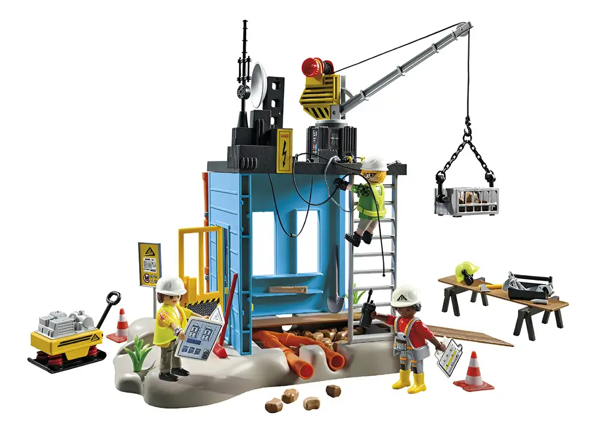 Construcción Con Grúa Playmobil 138 Piezas Figuras Juguete