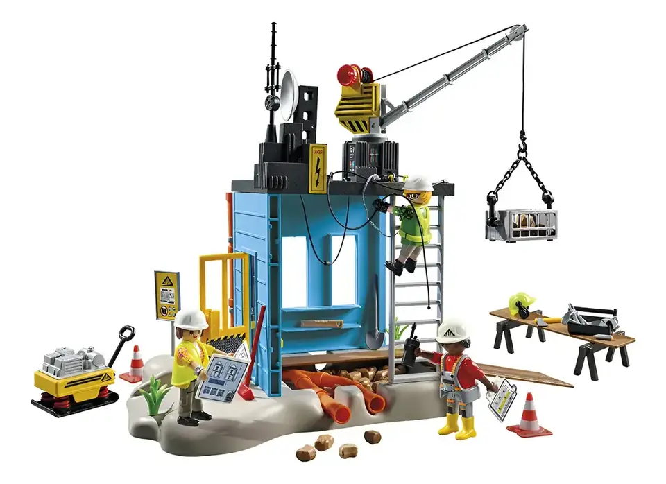 Construcción Con Grúa Playmobil 138 Piezas Figuras Juguete