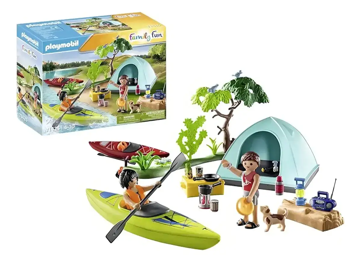 Camping Familiar Kayak Playmobil 54 Piezas Figuras Juguete
