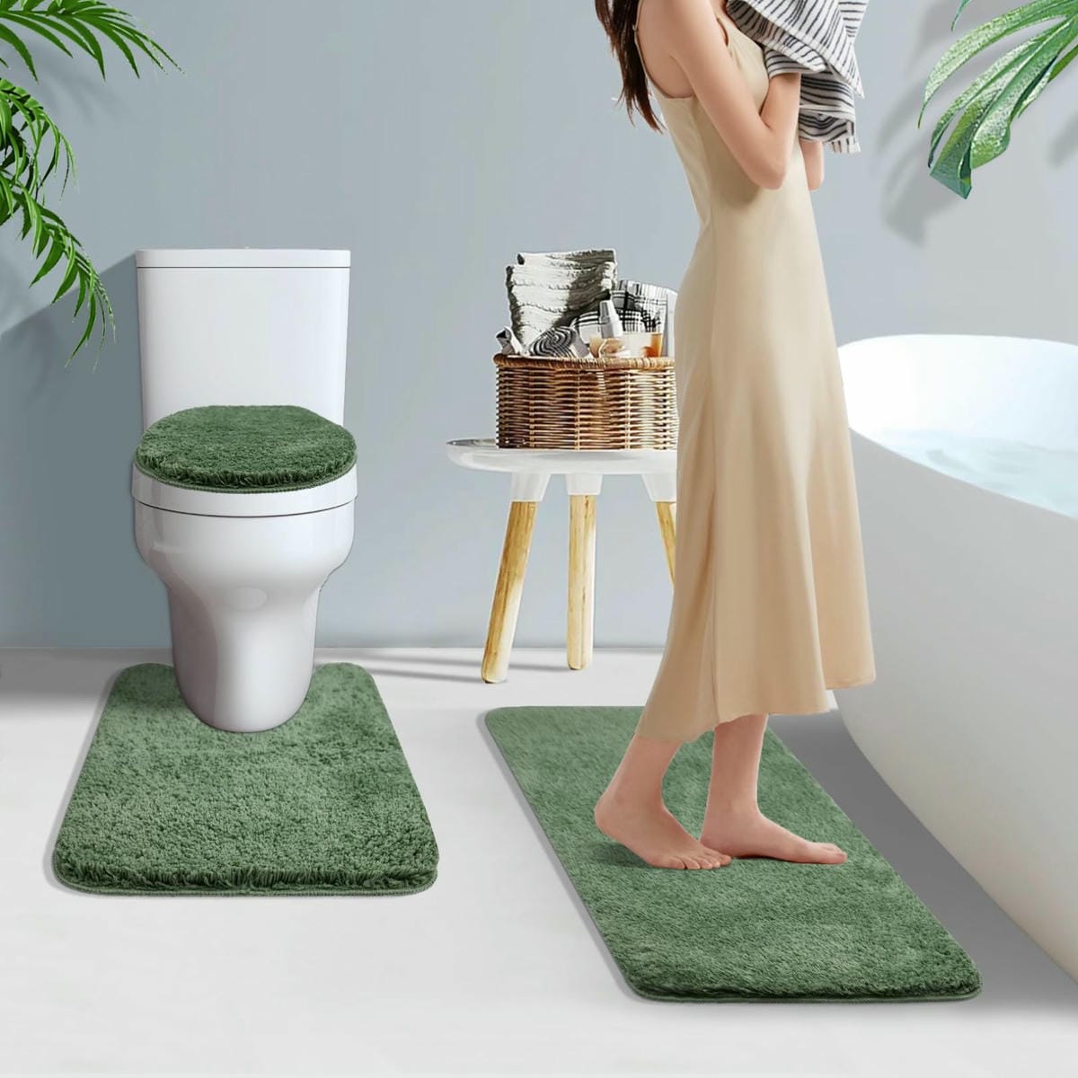 Set X 3 Alfombras De Baño Con Antideslizante - D R