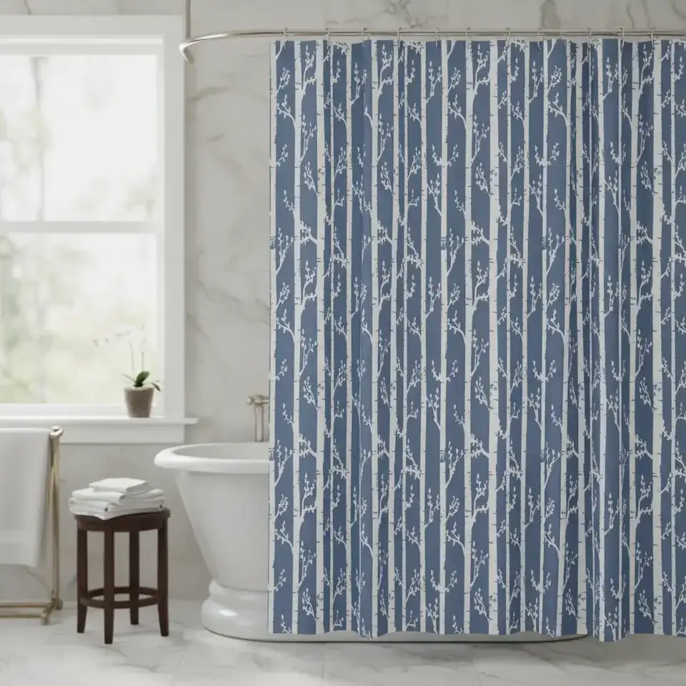 Cortina De Baño 180x180 Cm Peva Aros Plastico Bukara