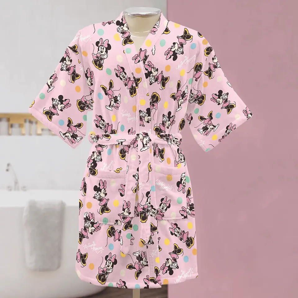 Bata Baño Infantil Algodón Minnie Disney Dohler Original