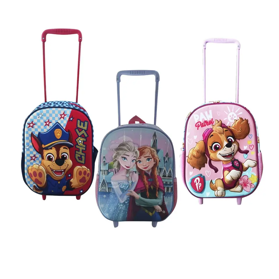 Mochila Infantil Carro Ruedas 3d 30 X 24 X 9 Cm Varios Personajes