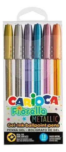 Bolígrafo Carioca Metallic Caja X 6 Unidades Fiorella