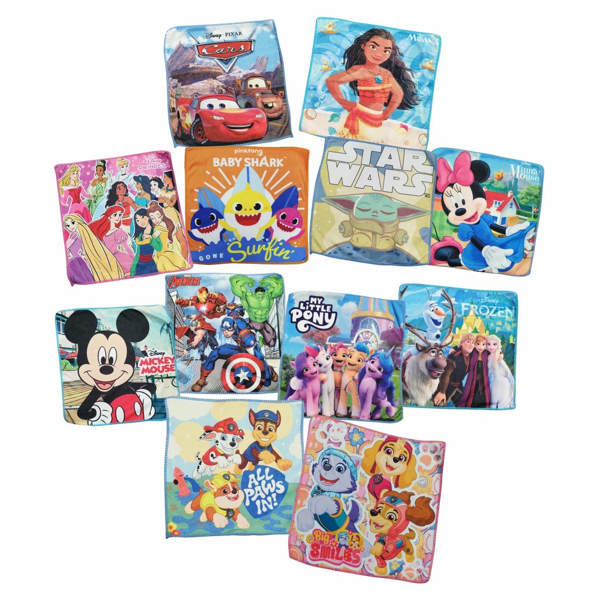 Toalla Social Microfibra 30 x 30 cm Diseños Varios Personajes Favoritos de los Peques